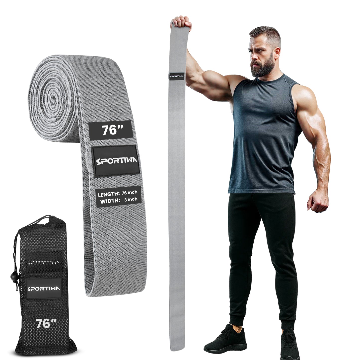 Sportiwa Premium 76" Extended Fabric Resistance Band