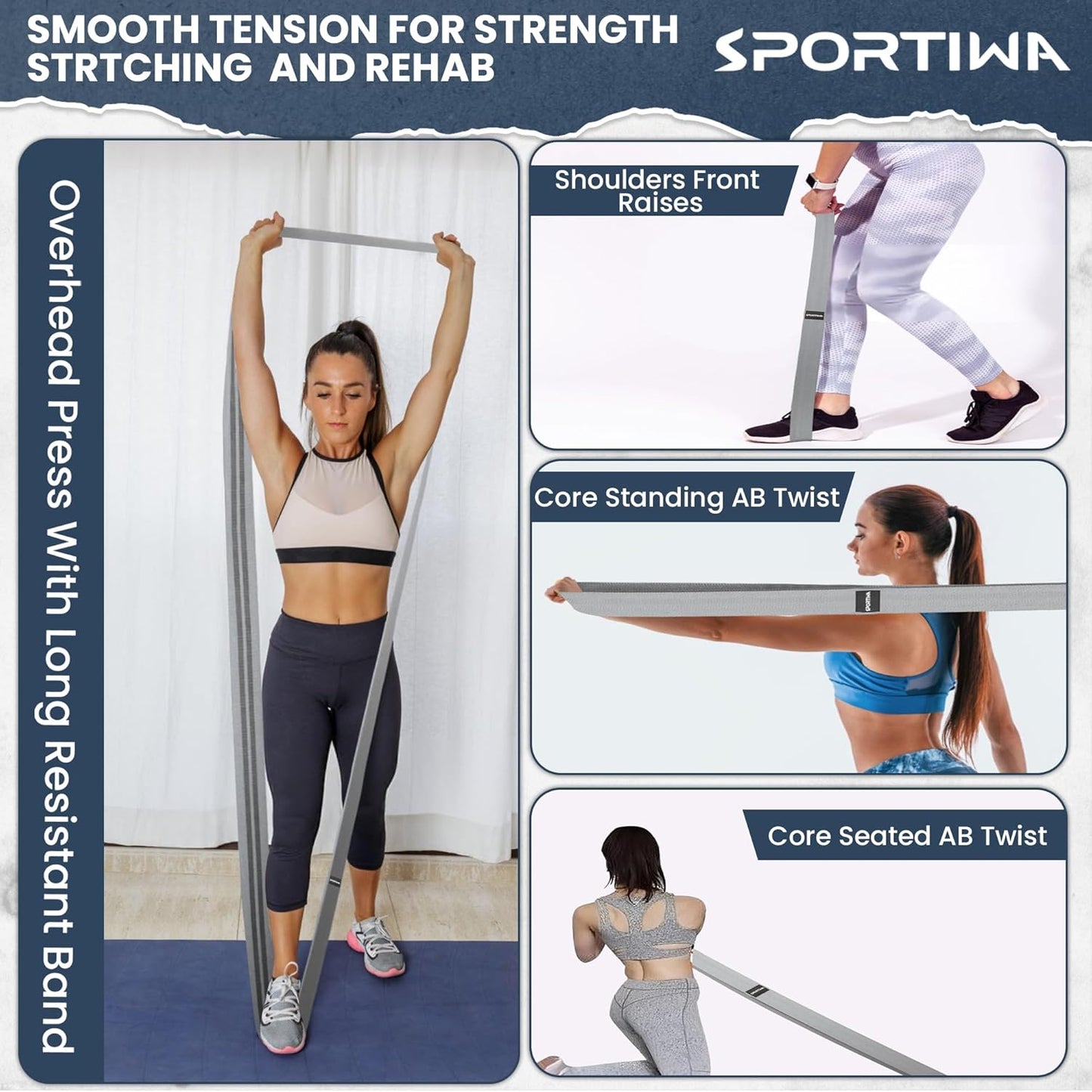 Sportiwa Premium 76" Extended Fabric Resistance Band